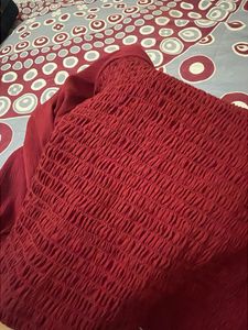 Maroon Ruched Top