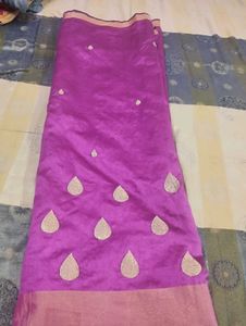 Purple Saree with Gold Embellishments