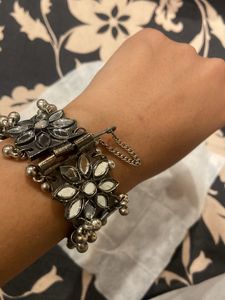 Mirror oxidised bracelet