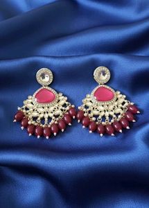 Rhimaya Pink Statement Earrings