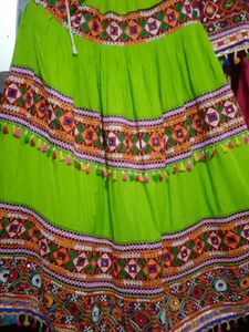 Green Milty Garba Choli