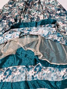 Floral Print Green Dress