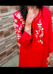 Side Cut Kurti With Plazo Pant And Dupatta