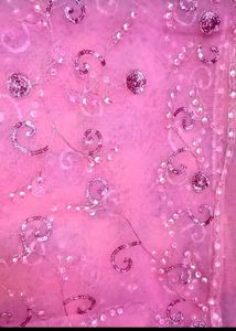 Rose Pink Net Saare With Sequins Jal Work❤