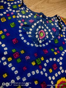 Blue Bandhani Print Kurti