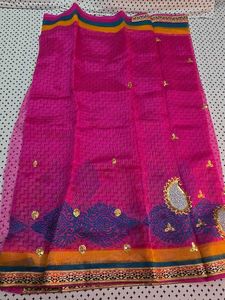 Weekend sale ✨✨Pink saree With Designer Work ✅🆕