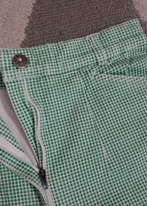 Green Gingham Cropped Pants