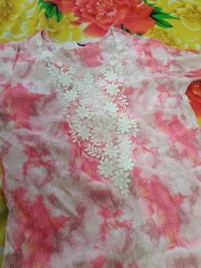 Pink Embroidered Kurta