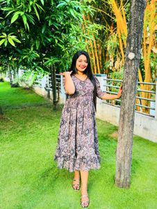 Floral printed georgette frock