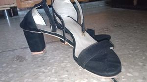 Black Block Heel Sandals