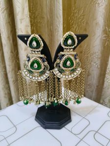 Green & Gold kashmiri Earrings