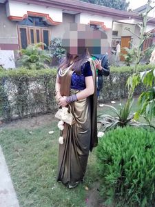 Elegant Bronze Saree with Velvet Blouse