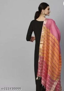 Black Or Yellow Cotton Blend Suit Set In All Sizes