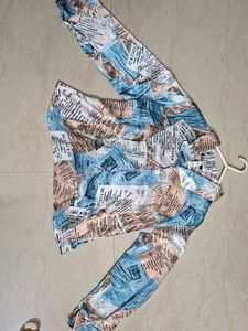 Newspaper Print Two-Piece Set