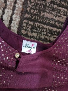 Kurta Pant Set with Net Dupatta (M) 💜