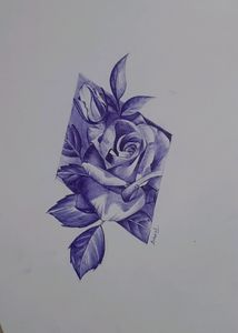 Classy Rose Pen Sketch HandMade.