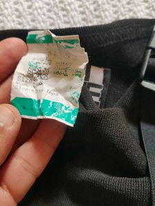 Korean Black Tube Top with Buckle Detail