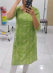 Bandhani Green Kurti