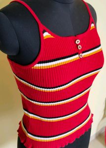 Red Striped Cami Top
