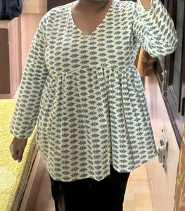 Printed Jaipuri Full Sleeved Short Kurti XXL
