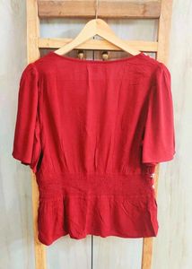 Rust Colour Embroidery Work Top Size-34