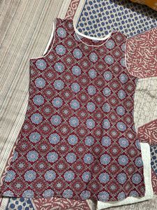 Printed Kurti with White Pants