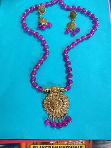 Jelly Beads Mala With Earing Set
