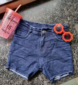 Blue Denim Shorts For Kids