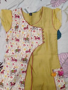 Yellow Print Kurti