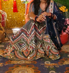 Lehenga With Stitched Designer Blouse And Dupatta