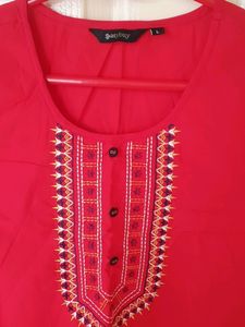 Red Straight Kurta