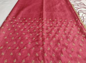 Floral Print Anchal Pink Saree.