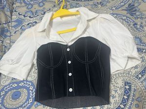 Black & White Corset Top