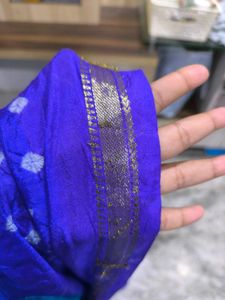 Dark And Light Blue Rajasthani Tie Dye Saree