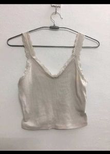 Lace Trim Ribbed Tank Top