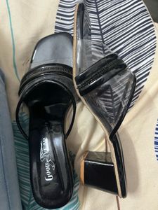 Black Clear  Heels - Size 6