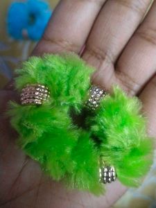 Colorful Fuzzy Scrunchies - Set of 7