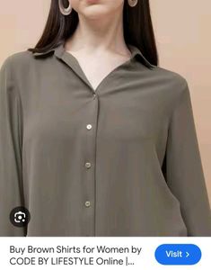 Brown Button-Down Women's Shirt