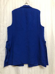 Nine West Blue Front Open Vest