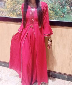 Red Palazzo Pant Suit