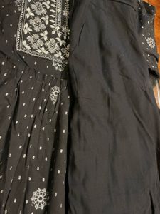 Black &amp; White Embroidered Dress
