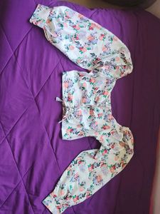 Floral Printed White Crop Top
