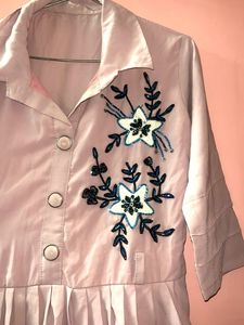 Floral Designed Lavender Tunic.