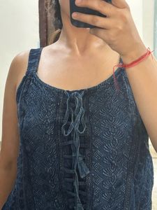 Denim Lace-Up Tank
