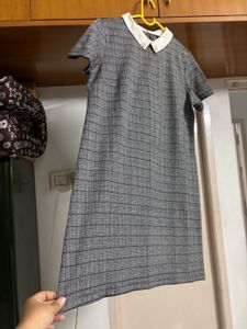 “Bossini” Gray Plaid Shirt Dress