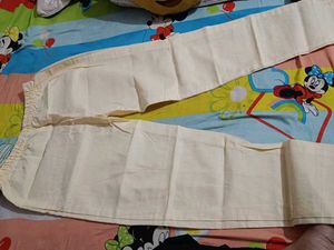 Woman Cream Colour Suit Pajama Pant