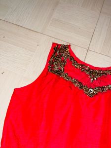 Elegant Crimson Red Evening Gown