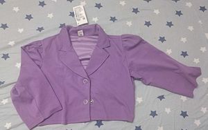 Classy Lavender Lapel Collar Cropped Blazer