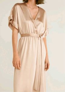 Mango Elegant Gold Maxi Dress