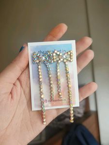 Rhinestone Bow Coquette Earrings